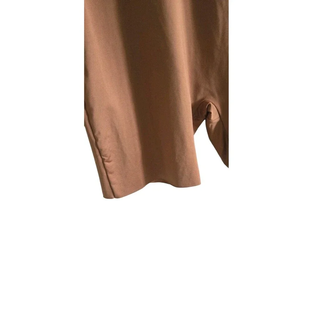 SKIMS Mock  Neck Zip Up Cycle Swimsuit  Almond Size Small